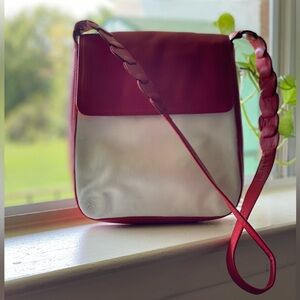TANO Red & White leather crossbody